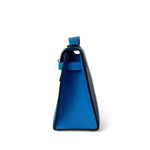 Hermes Handbag Kelly / Blue Kelly Pochette Swift Blue Zanzibar Palladium Hardware D stamp - Redeluxe