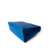 Hermes Handbag Kelly / Blue Kelly Pochette Swift Blue Zanzibar Palladium Hardware D stamp - Redeluxe