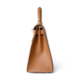 Hermes Handbag Kelly / Brown Kelly Sellier 28 Gold Natural Chamonix Plated A Square Stamp - Redeluxe