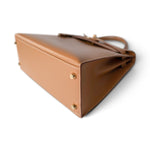 Hermes Handbag Kelly / Brown Kelly Sellier 28 Gold Natural Chamonix Plated A Square Stamp - Redeluxe