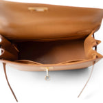 Hermes Handbag Kelly / Brown Kelly Sellier 28 Gold Natural Chamonix Plated A Square Stamp - Redeluxe