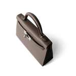 Hermes Handbag Kelly / Grey Hermes Kelly Mini II Etain (greige) Veau Epsom Leather Palladium plated Y Stamp - Redeluxe