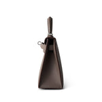 Hermes Handbag Kelly / Grey Hermes Kelly Mini II Etain (greige) Veau Epsom Leather Palladium plated Y Stamp - Redeluxe