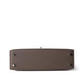 Hermes Handbag Kelly / Grey Hermes Kelly Mini II Etain (greige) Veau Epsom Leather Palladium plated Y Stamp - Redeluxe