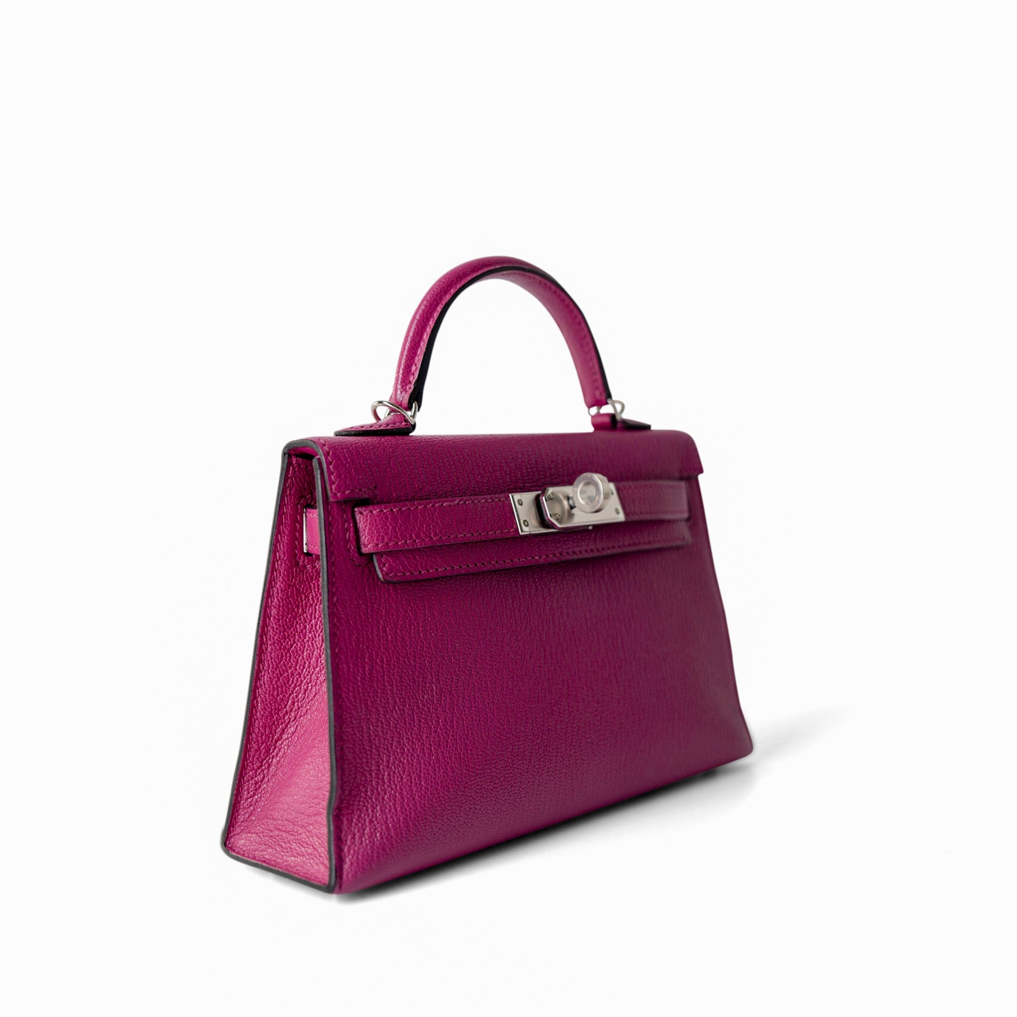 Mini Kelly Rose Pourpre Chèvre Mysore Palladium Plated Hardware C