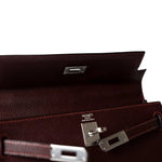 Hermes Handbag Kelly / Red Kelly 25 Retourne Rouge H Chèvre Palladium Plated I Square Stamp - Redeluxe