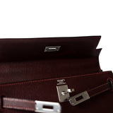 Hermes Handbag Kelly / Red Kelly 25 Retourne Rouge H Chèvre Palladium Plated I Square Stamp - Redeluxe