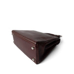 Hermes Handbag Kelly / Red Kelly 25 Retourne Rouge H Chèvre Palladium Plated I Square Stamp - Redeluxe