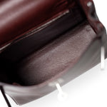 Hermes Handbag Kelly / Red Kelly 25 Retourne Rouge H Chèvre Palladium Plated I Square Stamp - Redeluxe