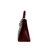 Hermes Handbag Kelly / Red Kelly 28 Rouge Box Calfskin Gold Plated V Stamp - Redeluxe