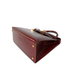 Hermes Handbag Kelly / Red Kelly 28 Rouge Box Calfskin Gold Plated V Stamp - Redeluxe