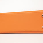 Hermes Handbag Kelly Sellier 25 Orange Veau Epsom Leather Gold Plated R Stamp - Redeluxe