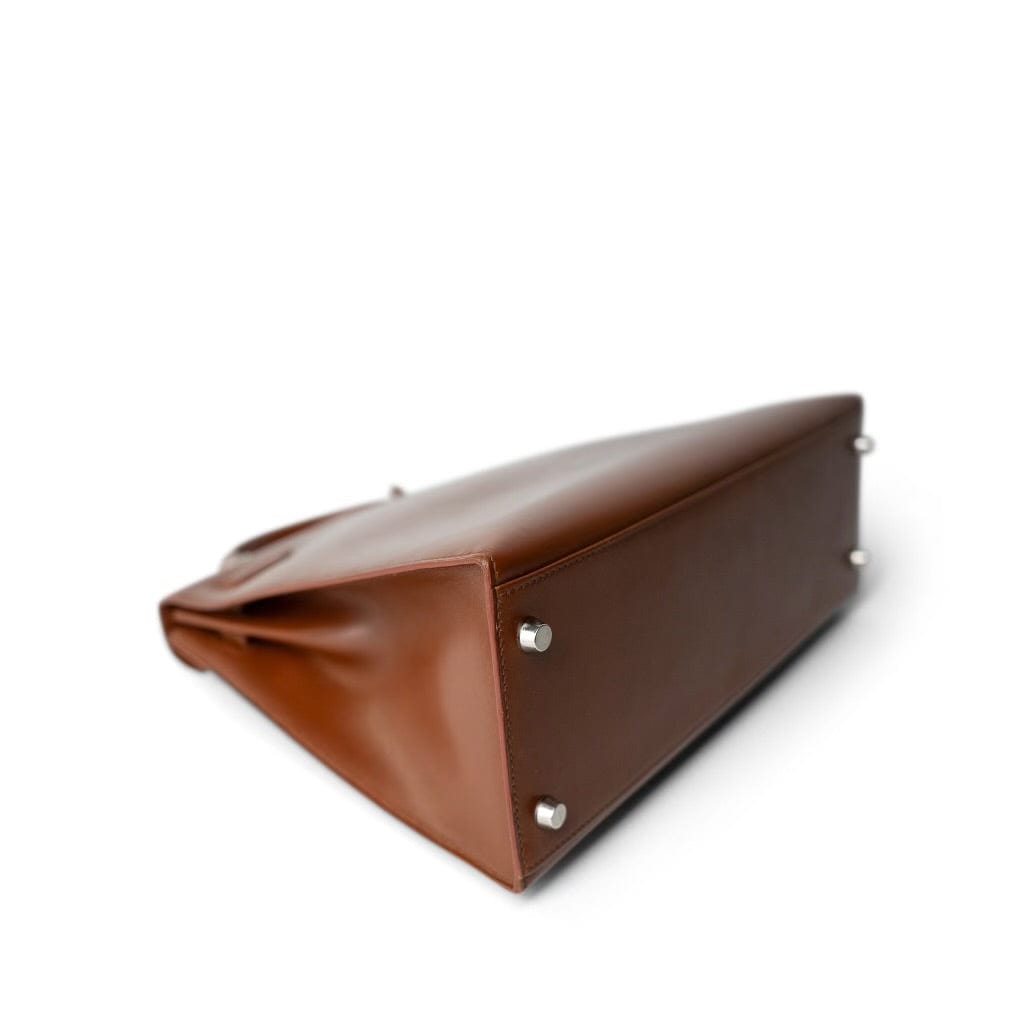 Kelly Sellier 32 Noisette Box Calfskin Palladium Plated [E] Stamp