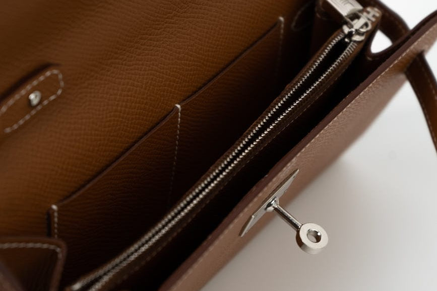 Hermes Handbag Kelly To Go Veau Epsom Leather Palladium Plated 2020 Y - Redeluxe