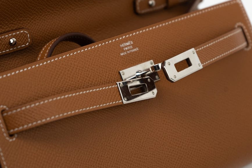 Hermes Handbag Kelly To Go Veau Epsom Leather Palladium Plated 2020 Y - Redeluxe