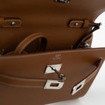 Hermes Handbag Kelly To Go Veau Epsom Leather Palladium Plated 2020 Y - Redeluxe
