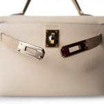 Hermes Handbag Mini Kelly Sellier II Craie Epsom Permabrass Plated Z Stamp - Redeluxe
