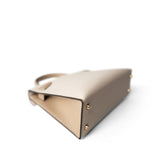 Hermes Handbag Mini Kelly Sellier II Craie Epsom Permabrass Plated Z Stamp - Redeluxe