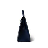 Hermes Handbag Navy Kelly Sellier 32 Blue Box Calfskin Gold Plated (U) Stamp - Redeluxe