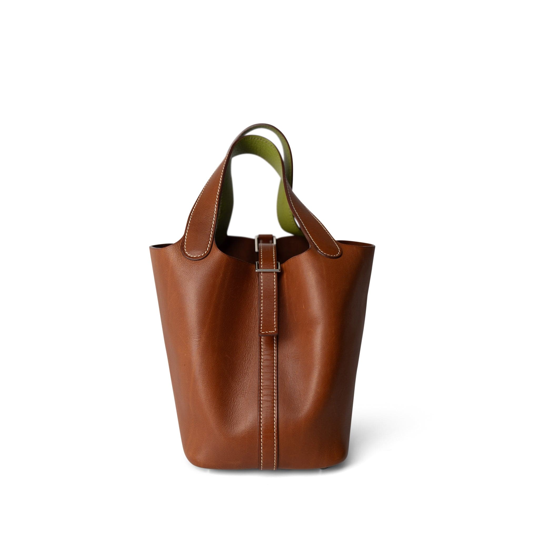 【本日限定値下未使用】 HERMESブラウン系 ドット柄 Picotin 18 Natural Barenia Palladium Plated J Square Stamp Fauve