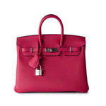 Hermes Handbag Pink Birkin 25 Framboise Veau Togo Palladium Plated 2021 Z - Redeluxe