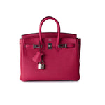 Hermes Handbag Pink Birkin 25 Framboise Veau Togo Palladium Plated 2021 Z - Redeluxe