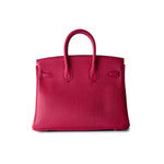 Hermes Handbag Pink Birkin 25 Framboise Veau Togo Palladium Plated 2021 Z - Redeluxe