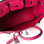 Hermes Handbag Pink Birkin 25 Framboise Veau Togo Palladium Plated 2021 Z - Redeluxe