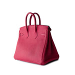 Hermes Handbag Pink Birkin 25 Framboise Veau Togo Palladium Plated 2021 Z - Redeluxe