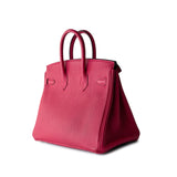 Hermes Handbag Pink Birkin 25 Framboise Veau Togo Palladium Plated 2021 Z - Redeluxe