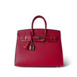 Hermes Handbag Pink Birkin 25 Rose Mexico Madame Palladium Plated Z Stamp - Redeluxe