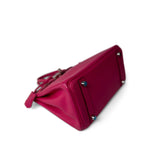 Hermes Handbag Pink Birkin 25 Rose Shocking Chèvre Palladium Plated K Square Stamp - Redeluxe