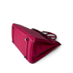Hermes Handbag Pink Birkin 25 Rose Shocking Chèvre Palladium Plated K Square Stamp - Redeluxe
