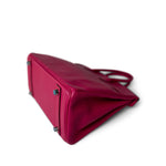 Hermes Handbag Pink Birkin 25 Rose Shocking Chèvre Palladium Plated K Square Stamp - Redeluxe