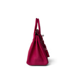 Hermes Handbag Pink Birkin 25 Rose Shocking Chèvre Palladium Plated K Square Stamp - Redeluxe