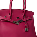 Hermes Handbag Pink Birkin 30 (Candy Model) Rose Tyrien / Rubis Veau Epsom Leather Palladium Plated P Square Stamp - Redeluxe