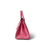 Hermes Handbag PINK Birkin 30 Rose Azalee Epsom Palladium Plated Y Stamp - Redeluxe