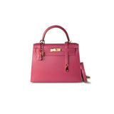 Hermes Handbag Pink Kelly 28 Rose Lipstick Veau Tadelakt Gold Plated Hardware C Stamp - Redeluxe