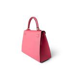Hermes Handbag Pink / Kelly Kelly Sellier 25 Rose Azalee/ Pink Veau Epsom Gold Plated C Stamp - Redeluxe