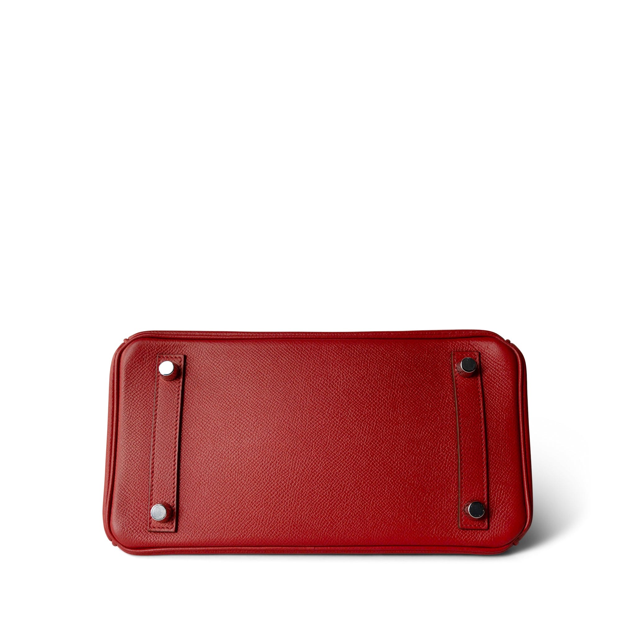 Hermes Handbag Red Birkin 25 Rouge Casaque Epsom Palladium Plated [P] Stamp - Redeluxe