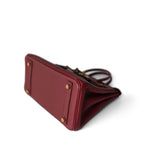 Hermes Handbag Red Birkin 25 Rouge Grenat Togo Gold Plated X Stamp - Redeluxe