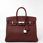 Hermes Handbag Red Hermès Birkin 25 Rouge Hermès Veau Togo Leather Palladium Plated Year 2020 Y - Redeluxe