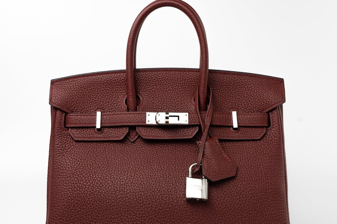 Hermes Handbag Red Hermès Birkin 25 Rouge Hermès Veau Togo Leather Palladium Plated Year 2020 Y - Redeluxe