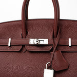Hermes Handbag Red Hermès Birkin 25 Rouge Hermès Veau Togo Leather Palladium Plated Year 2020 Y - Redeluxe