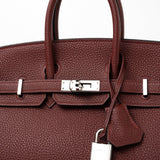 Hermes Handbag Red Hermès Birkin 25 Rouge Hermès Veau Togo Leather Palladium Plated Year 2020 Y - Redeluxe