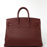 Hermes Handbag Red Hermès Birkin 25 Rouge Hermès Veau Togo Leather Palladium Plated Year 2020 Y - Redeluxe