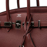 Hermes Handbag Red Hermès Birkin 25 Rouge Hermès Veau Togo Leather Palladium Plated Year 2020 Y - Redeluxe