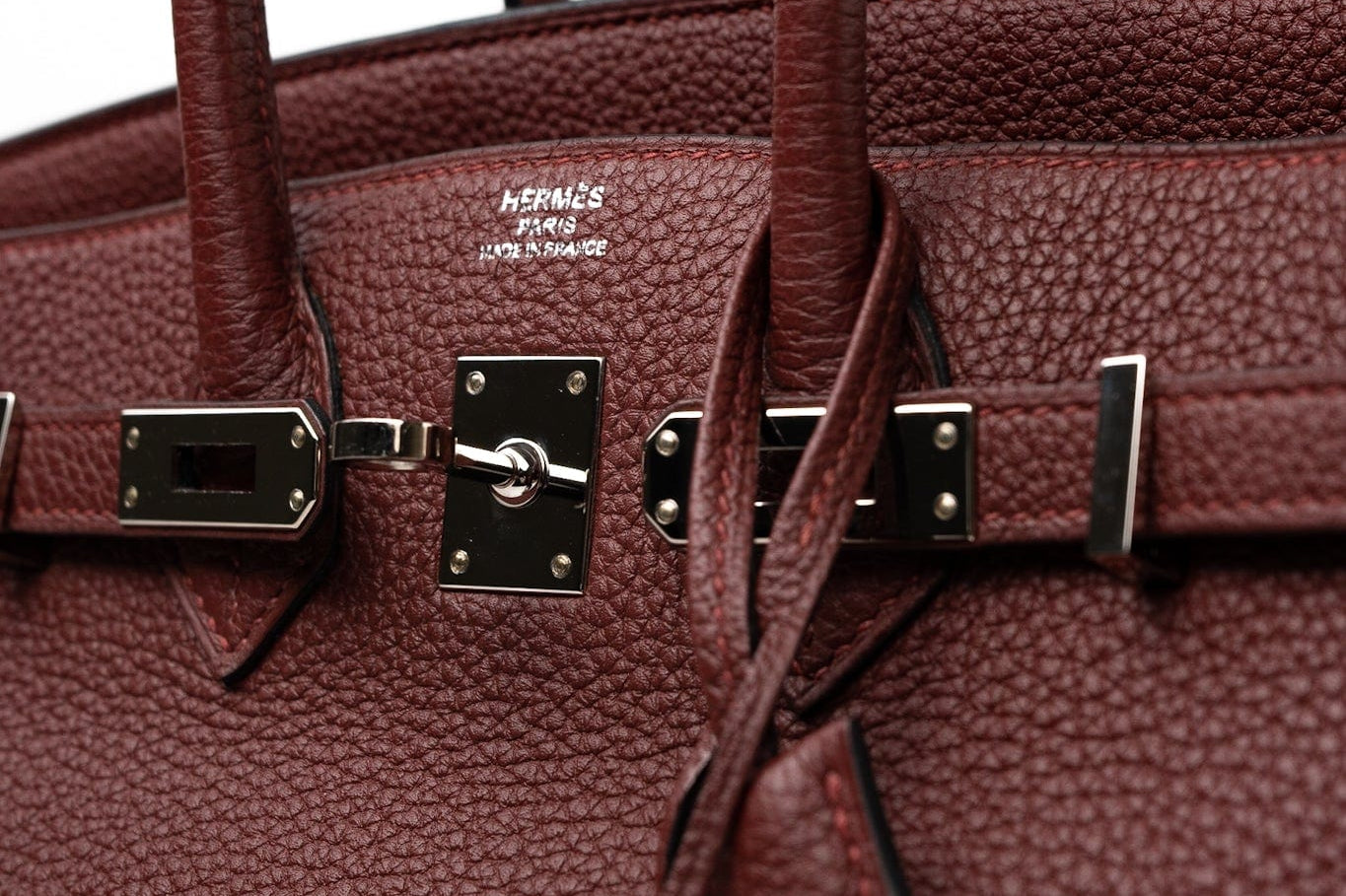 Hermes Handbag Red Hermès Birkin 25 Rouge Hermès Veau Togo Leather Palladium Plated Year 2020 Y - Redeluxe
