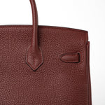 Hermes Handbag Red Hermès Birkin 25 Rouge Hermès Veau Togo Leather Palladium Plated Year 2020 Y - Redeluxe