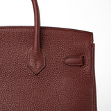 Hermes Handbag Red Hermès Birkin 25 Rouge Hermès Veau Togo Leather Palladium Plated Year 2020 Y - Redeluxe